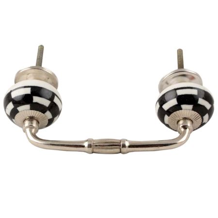 Black And White Ceramic Floral Bridge Handle